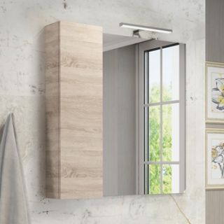 Comforty Зеркало-шкаф "Тромсе-80" дуб сонома